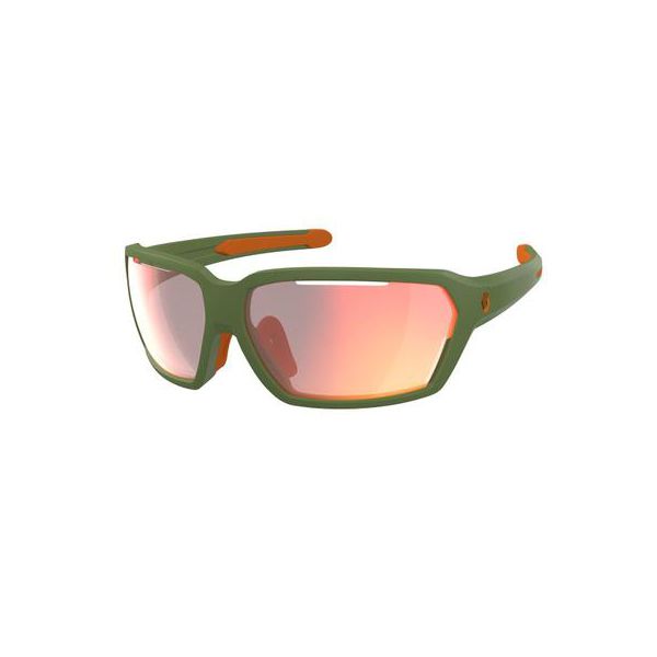 Oculos Scott Vector Verde Fosco c/ Lente Vermelho Espelhado