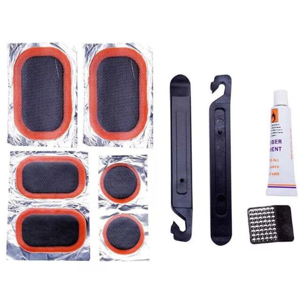 Kit Reparo Remendo P/ Câmara Bicicleta Espatulas Cola Lixa - JWS