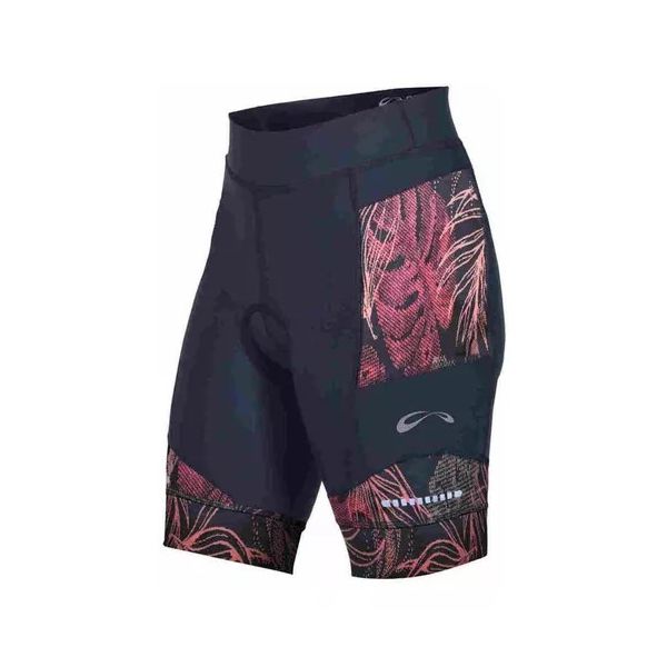 Bermuda Sol Matrix Feminino Preto Est. Folhas