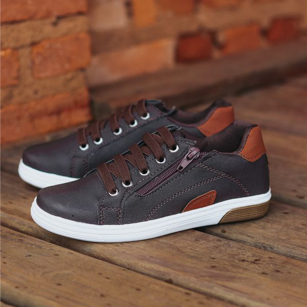 Sapatênis para Criança Infantil Masculino Kids Pedway Marrom