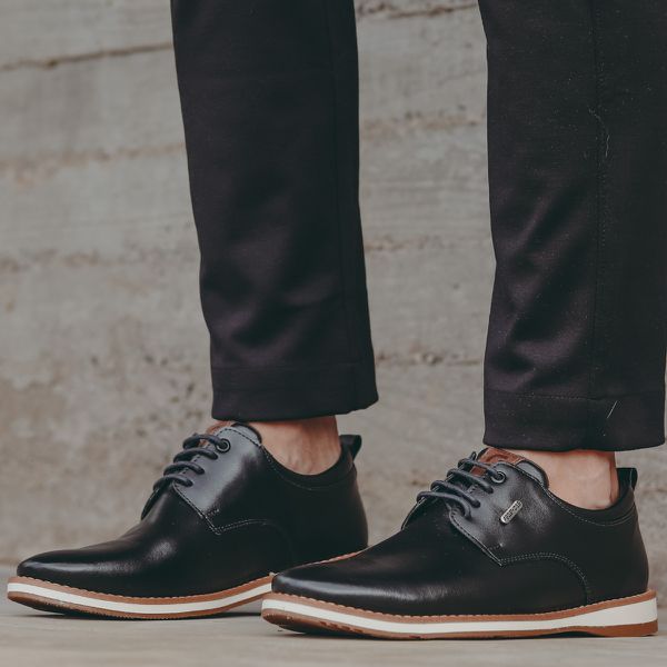 Sapato Social Masculino Sintético Casual Couro Ecológico Platinum Pedway Preto