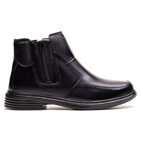 Bota Masculina Ultra Comfort em Couro Preta