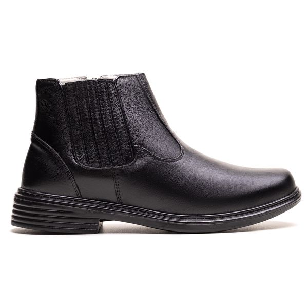Bota Masculina Ultra Comfort em Couro Preta