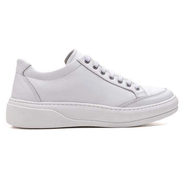 Tênis Casual Masculino Ultra Comfort em Couro Branco