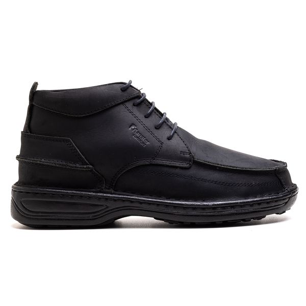 Bota Comfort Masculino em Couro Rústico Preto