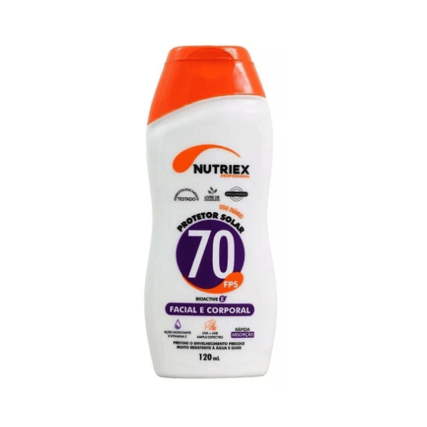 Protetor Solar Fps 70 Corporal E Facial Nutriex - 120 Ml