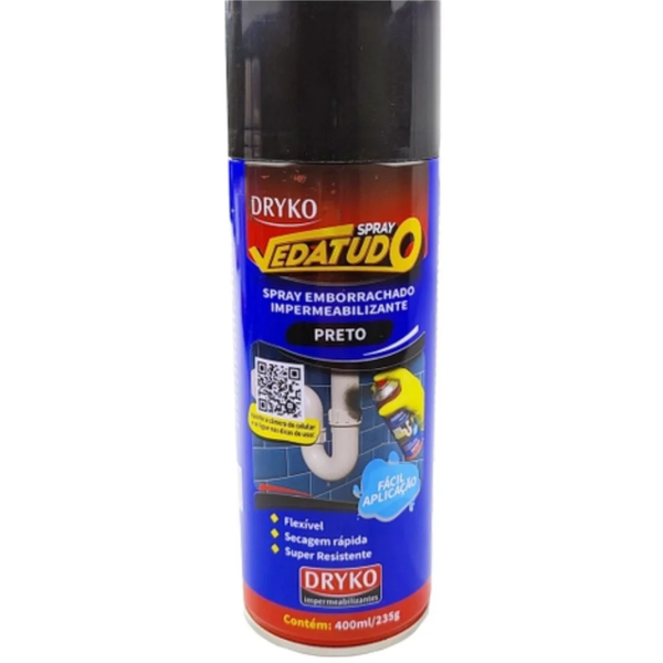 Spray Emborrachado Impermeabilizante Preto 400ml