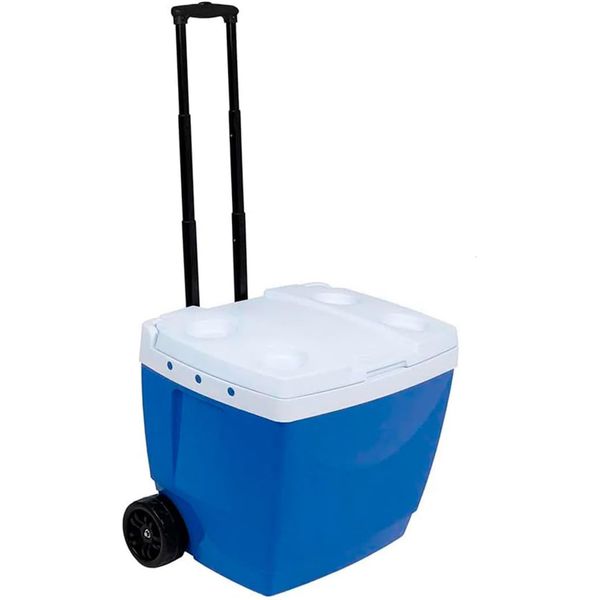 Caixa Termica 42L Azul C/ Alça e Rodas 