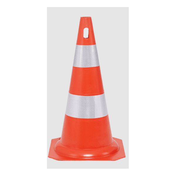 Cone Flexivel e Refletivo Laranja e Branco 75CM
