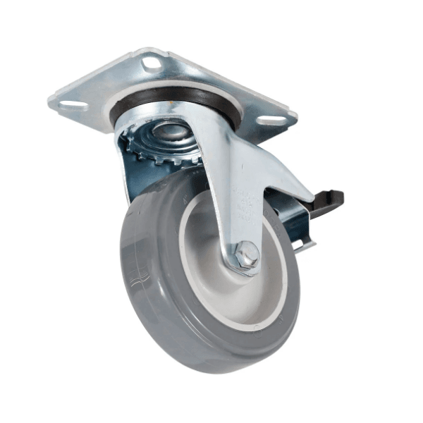 Rodizio Giratório PVC L12 125mm para até 75kg com Freio G Schiopa GL 512 BP G