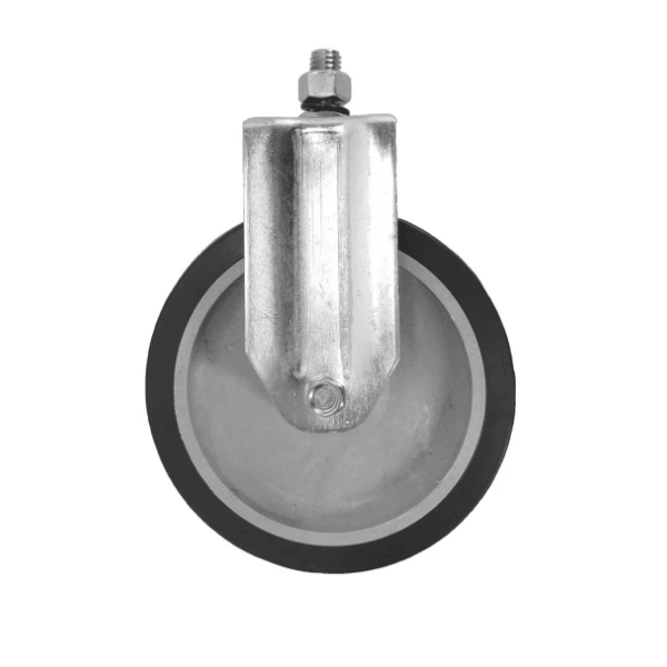 Rodizio Fixo PVC L12 125mm para até 75kg com Espiga Roscada 1/2Pol. Schioppa FLE 512 BP 75KG