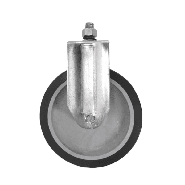 Rodizio Fixo PVC L12 75mm para até 60kg com Espiga Roscada 1/2Pol. Schioppa FLE 312 BP 60KG