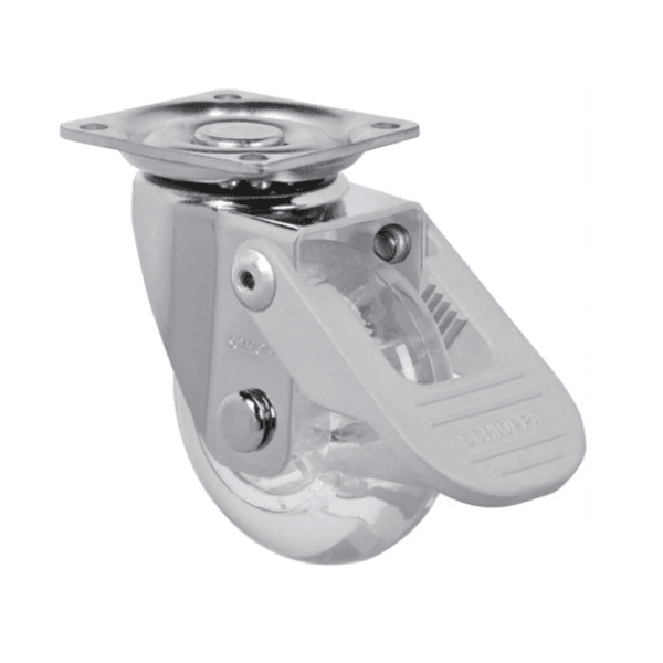 Rodizio Giratório GEL Colorgel 75mm para até 50kg com Freio FPI Schioppa GLAP 310 GEL FPI 50KG