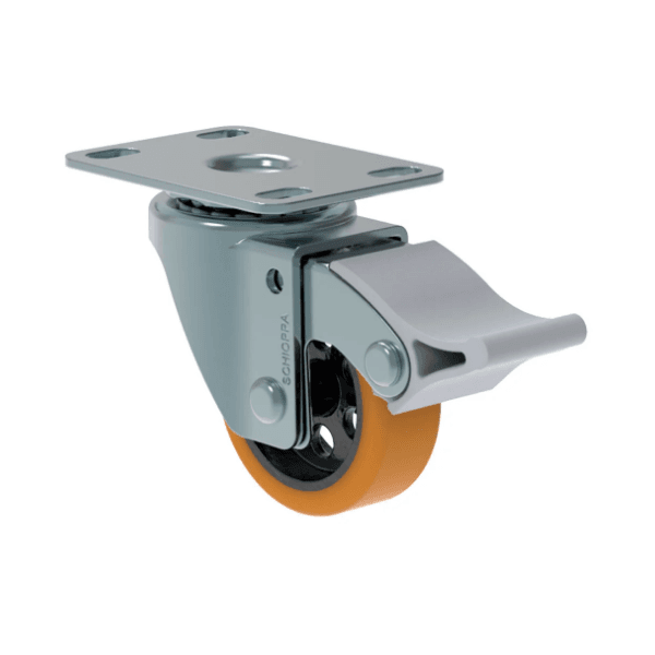 Rodízio Giratório PU 50mm com Freio FP para até 80Kg Schioppa GL 210 NT FP 80KG