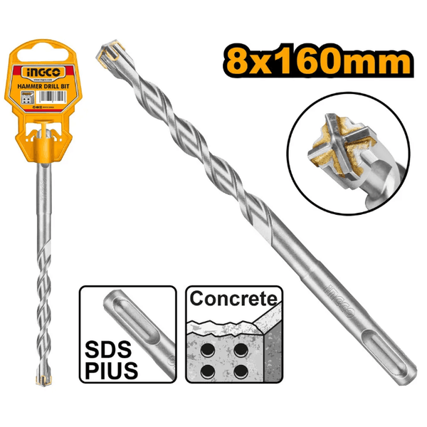 Broca Sds Plus Ingco 8mm x 160mm para Alvenaria