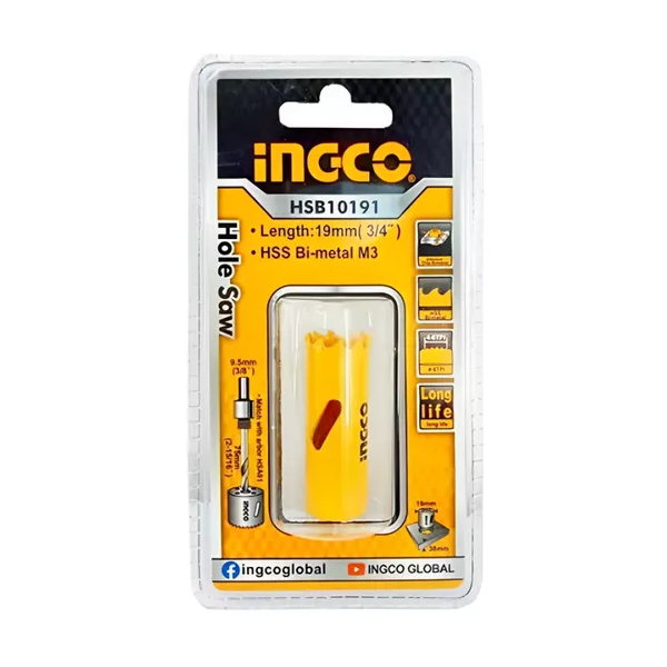 Serra Copo Bimetal Ingco para Metais 19mm Passo Variavel