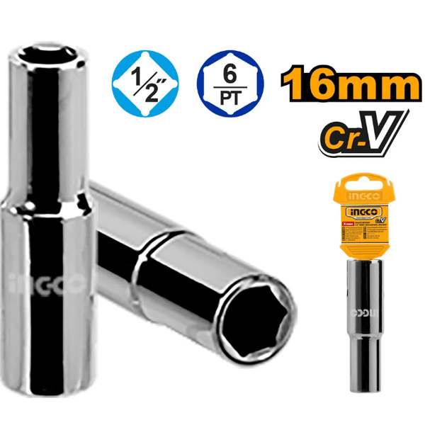 Soquete Sextavado Longo Ingco 1/2 Pol 16mm