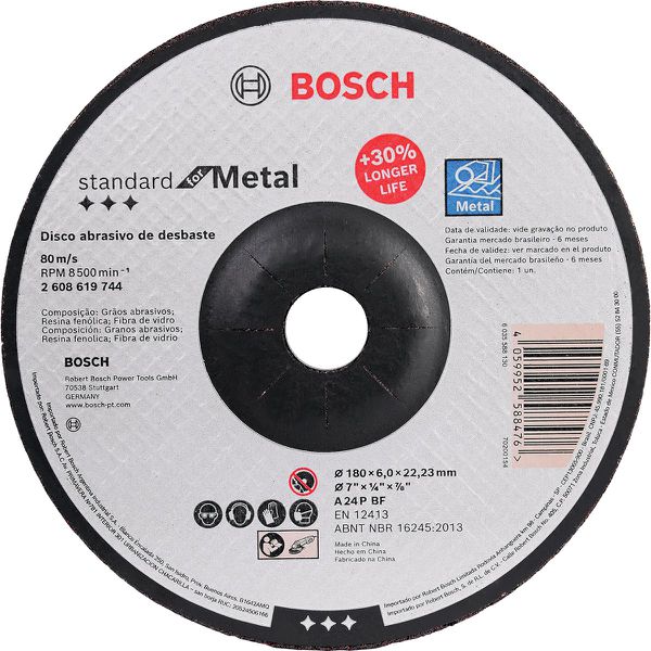 Disco Desbaste Std For Metal 180x60mm