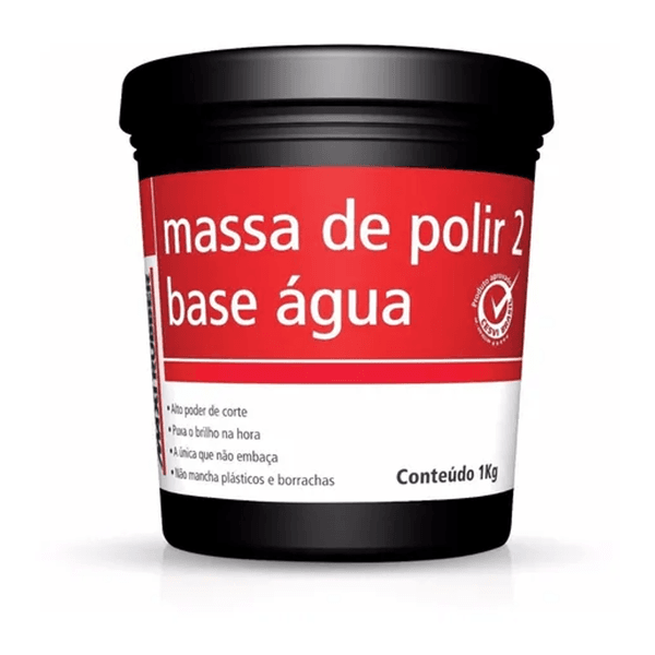 MASSA PARA POLIR BASE ÁGUA Nº2 0,9L