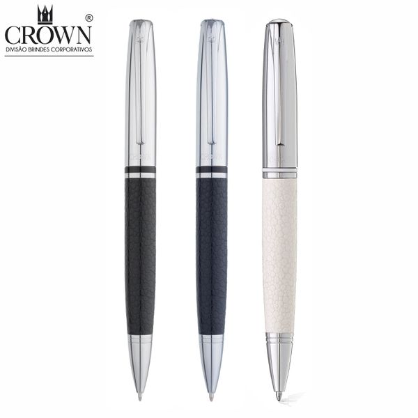 Caneta CROWN Esfero King Couro