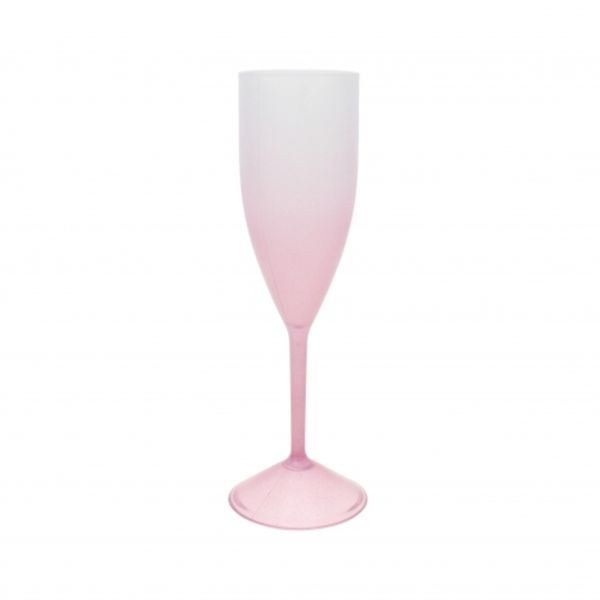 Taça Champanhe Acrílica Jateada Degradê 190ml