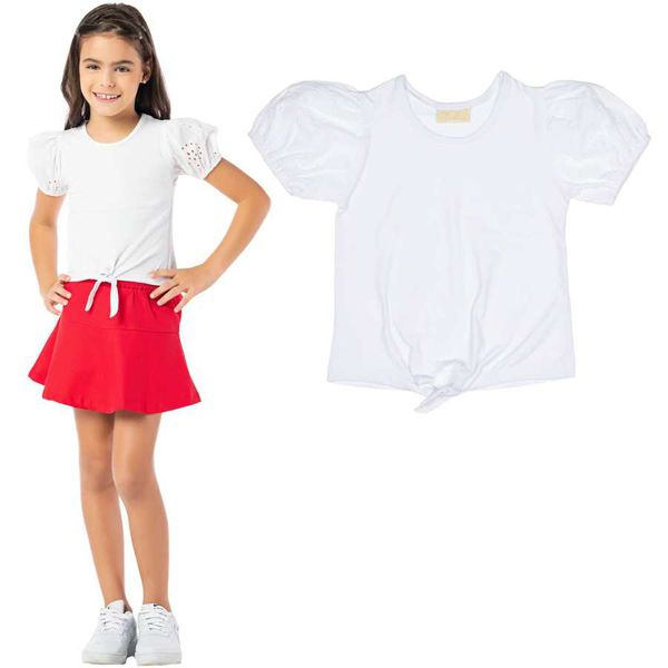 Comprar Blusa Infantil de Lese Bia Branco - Mini Piks