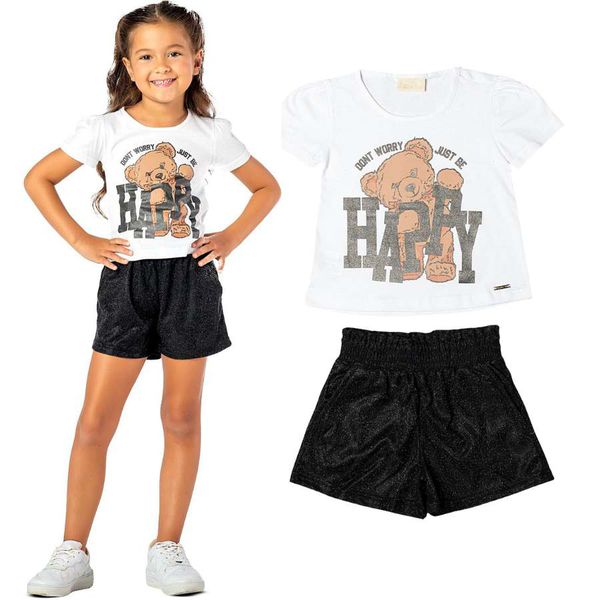 Conjunto Infantil Menina Urso Shine