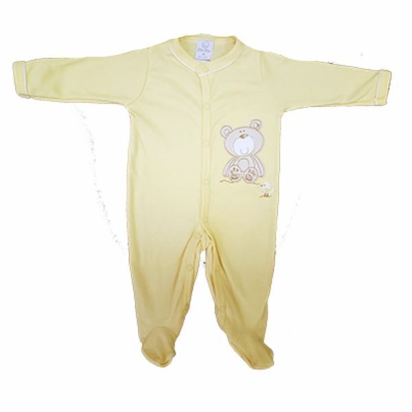 Macacão De Bebê Comprido Ursinho Amarelo