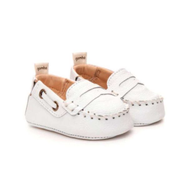 Mocassim De Bebê Branco Gambo