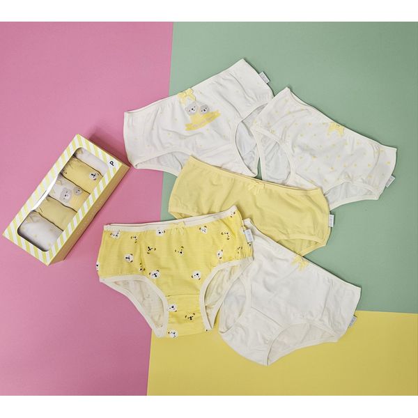 Kit com 5 calcinhas Ursinho Amarelo