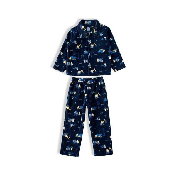 Pijama 2 Peças Transporte Marinho