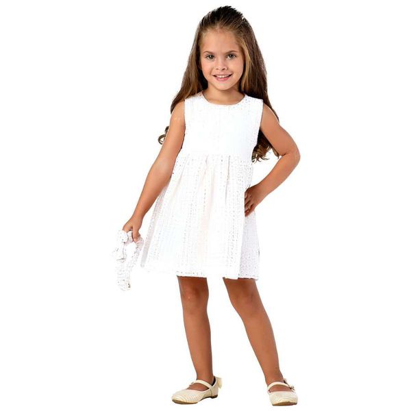 Vestido Infantil em Crochê Branco Petit Papillon Bebê Criança