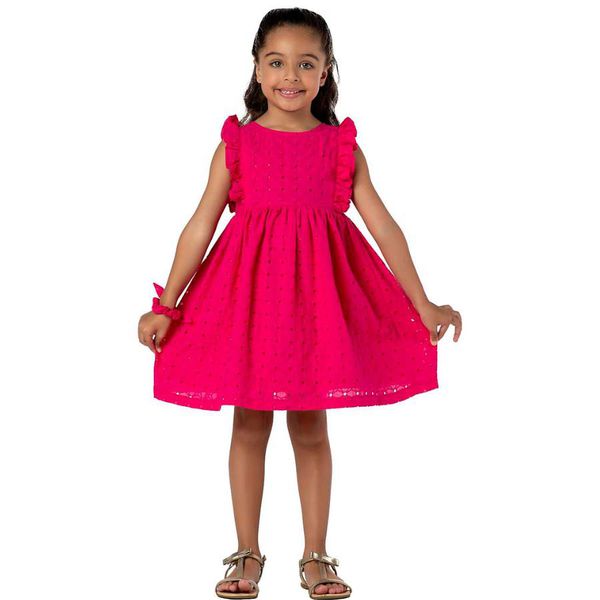 Rosa Fucsia Sapato Preto Combina Com Vestido Rosa Vestido Infantil