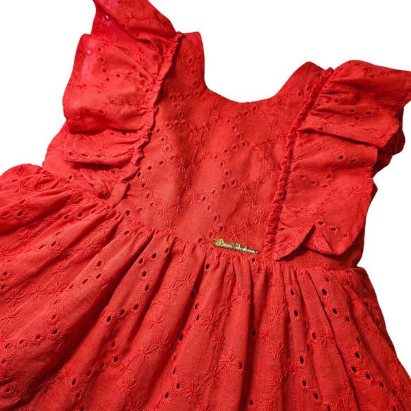 Tecido Laise Tecido Vestido Infantil Vestido Infantil Vermelho