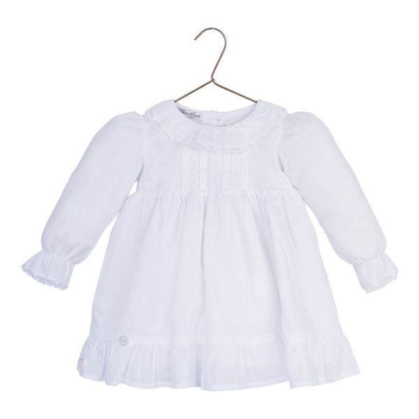 Vestido Batizado Manga Longa Voal com Calcinha