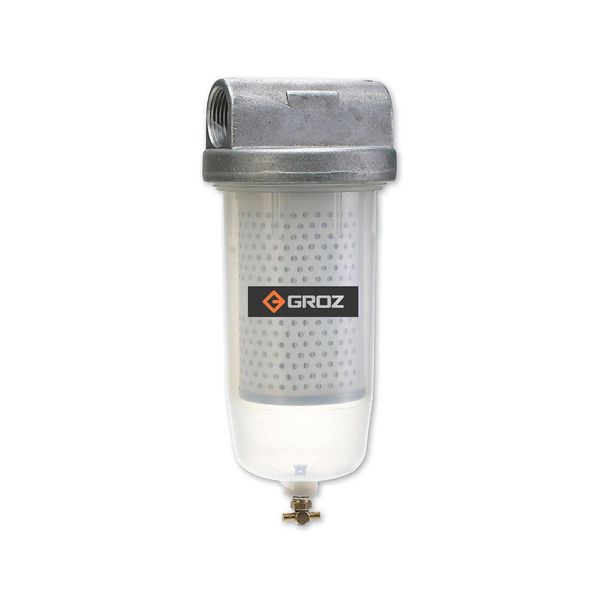 FILTRO PARA COMBUSTÍVEL 1" C/ CÚPULA DE POLICARBONATO 10 micra - GROZ