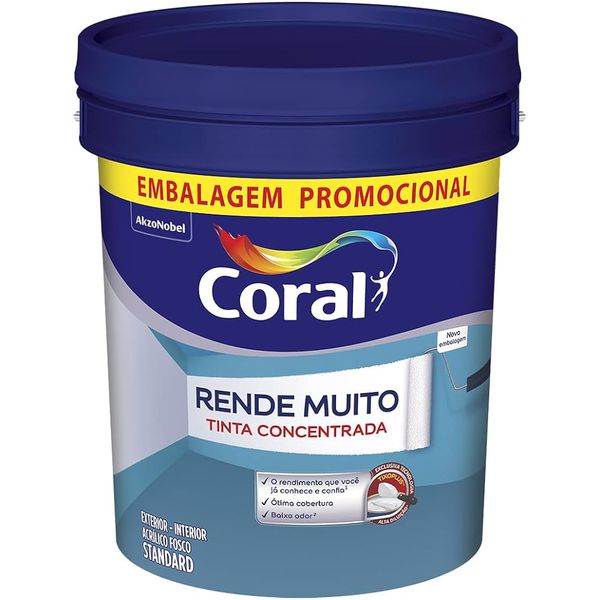 Tinta Acrílica Rende Muito Fosco 20L Branco Coral