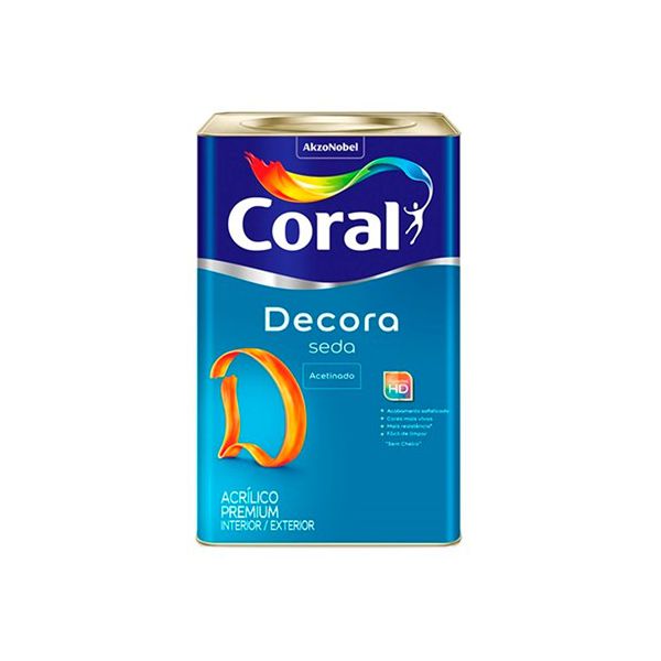 Tinta Acrílica Decora Seda Acetinado 18L Branco Coral