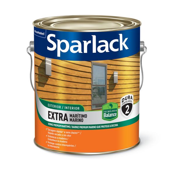 Verniz Extra Marítimo Balance Acetinado Base Água 3,6L Sparlack 