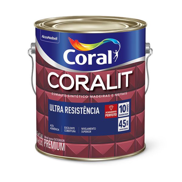 Coralit Esmalte Sintético Ultra Resistência Brilhante 3,6L Coral