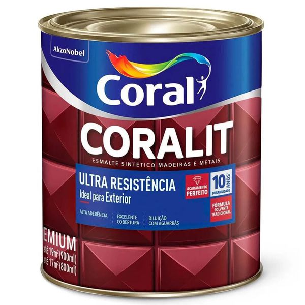 Coralit Esmalte Sintético Ultra Resistência Fosco 900ML Coral