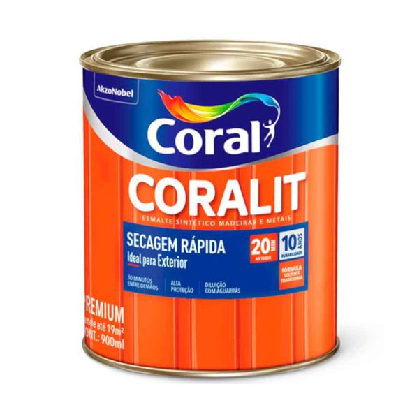 Coralit Esmalte Sintético Secagem Rápida Brilhante 900ML Coral