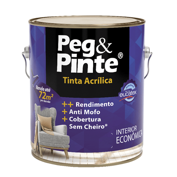 Tinta Acrílica Peg & Pinte Fosco 3,6L Eucatex