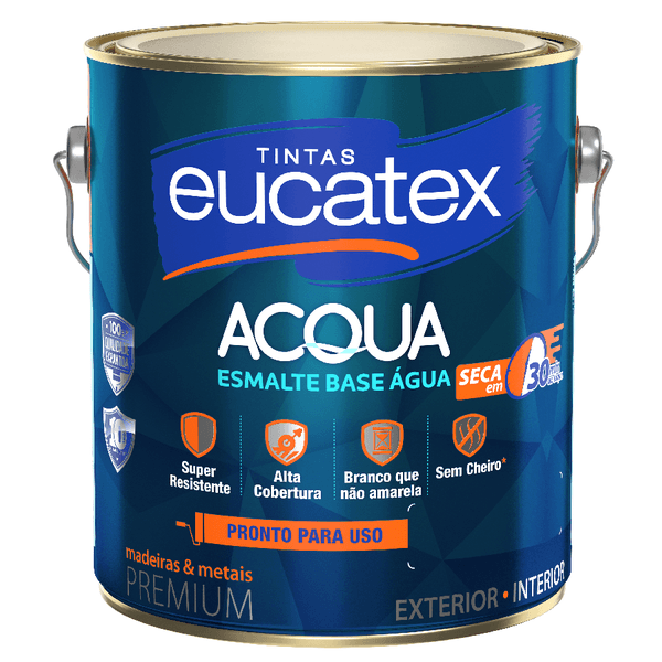 Esmalte Acqua Base Água Brilhante Pronto P/Uso 3,6L Eucatex