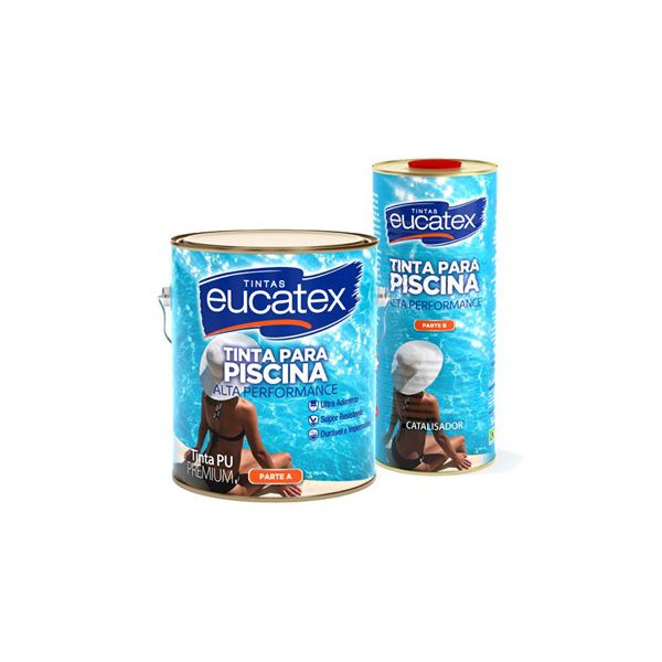 Tinta Para Piscina 2,7L Com Catalisador 0,9L Eucatex