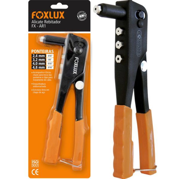 Alicate Rebitador 4" Pontas Foxlux 