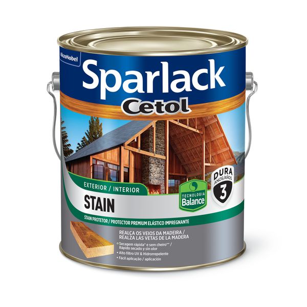 Verniz Cetol Stain Balance Acetinado Base Água 3,6L Sparlack 