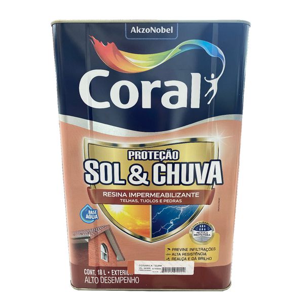 Proteção Sol & Chuva Resina Impermeabilizante 18L Coral