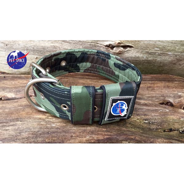 COLEIRA CAMUFLADA 5cm militar com marrom