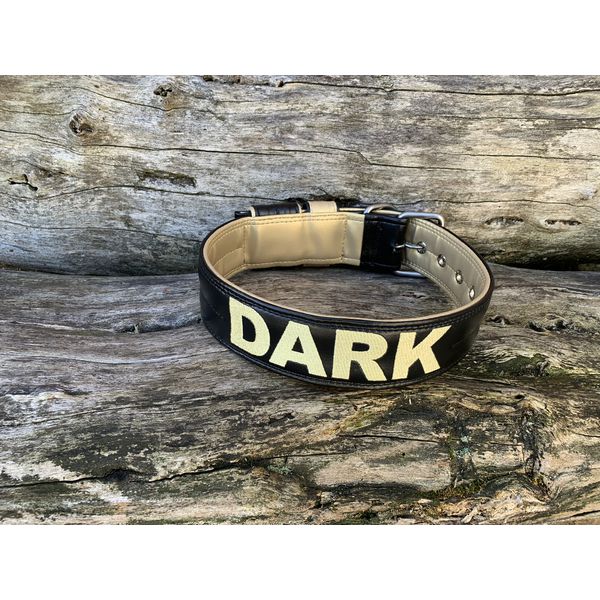 COLEIRA PERSONALIZADA 5cm preta/dourada com nome em dourado